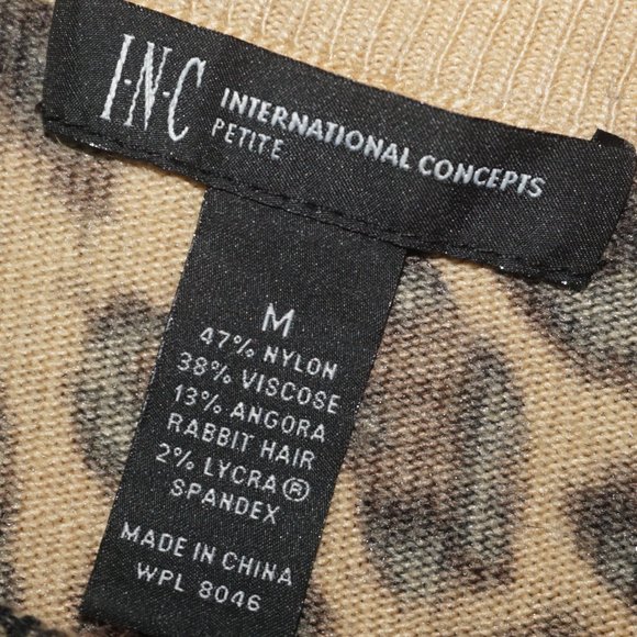 Inc International Concepts Leopard Print Beaded Bib Cardigan Sweater - Picture 5 of 7